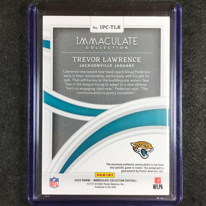 2023 Immaculate Football TREVOR LAWRENCE 2022 Update Player's Patch Auto 1/1