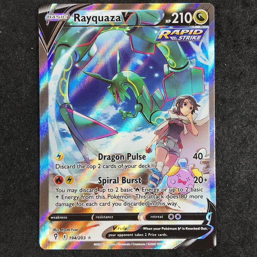 (A) ALTERNATE ART Rayquaza V - 194/203 - Evolving Skies (A)