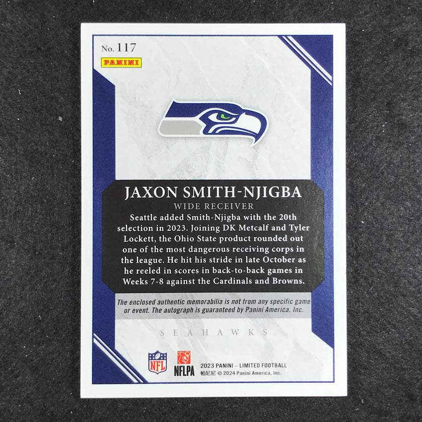 2023 Limited Football Jaxon Smith-njigba Rookie Jersey Auto Base 113/199