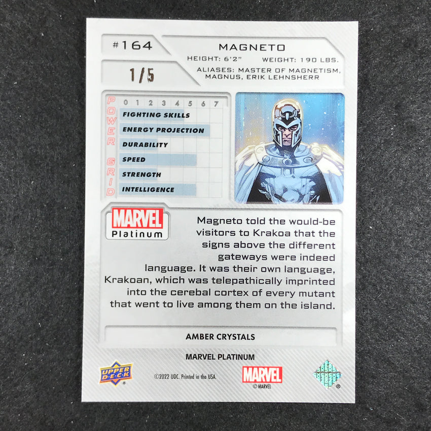 2023 Marvel Platinum Magneto High Series Base Amber Crystals Alpha 1/5 #164