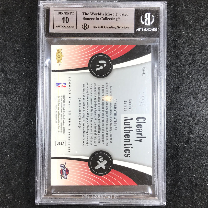 2006-07 E-x Lebron James Clearly Authentics Patch Auto 17/25 BGS 8.5/10