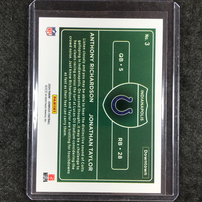 2024 Donruss Football ANTHONY RICHARDSON TAYLOR Downtown Horizontal SSP #3