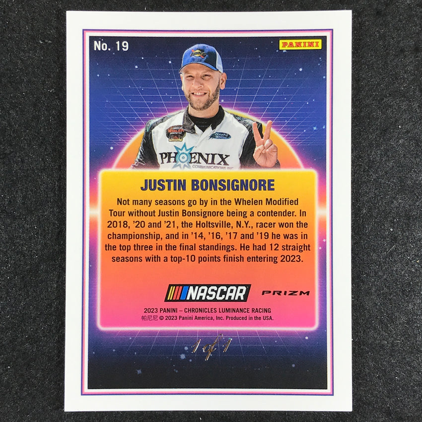 2023 Chronicles Racing JUSTIN BONSIGNORE Overdrive Rookie Gold Vinyl 1/1