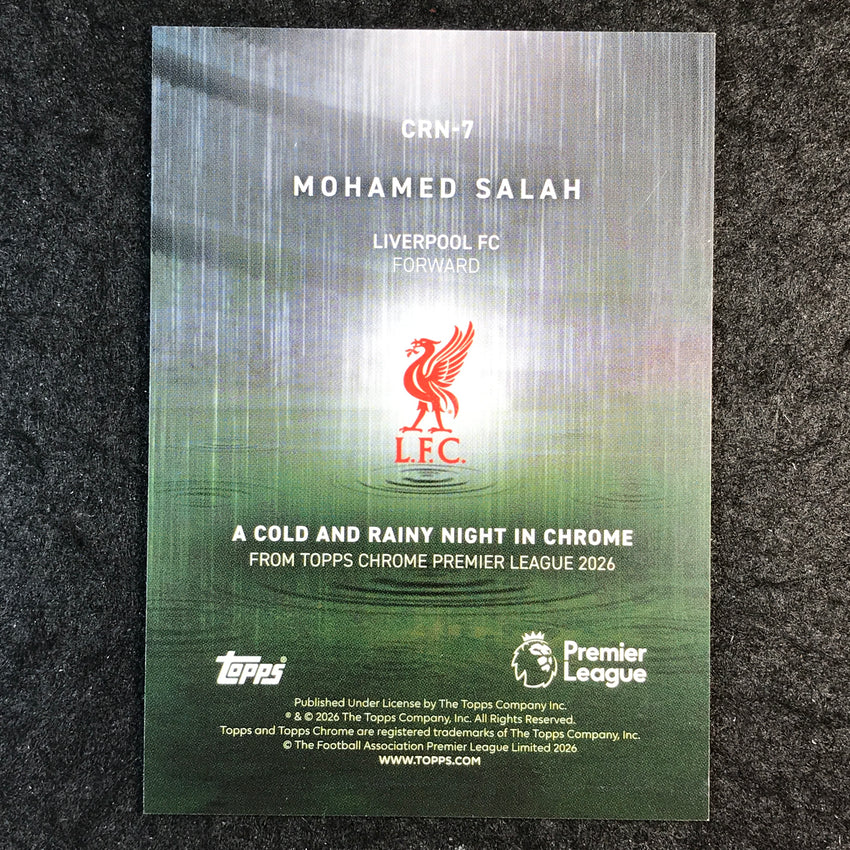 2026 Topps Chrome Premier League EPL MOHAMED SALAH A Cold & Rainy Night SSP #7