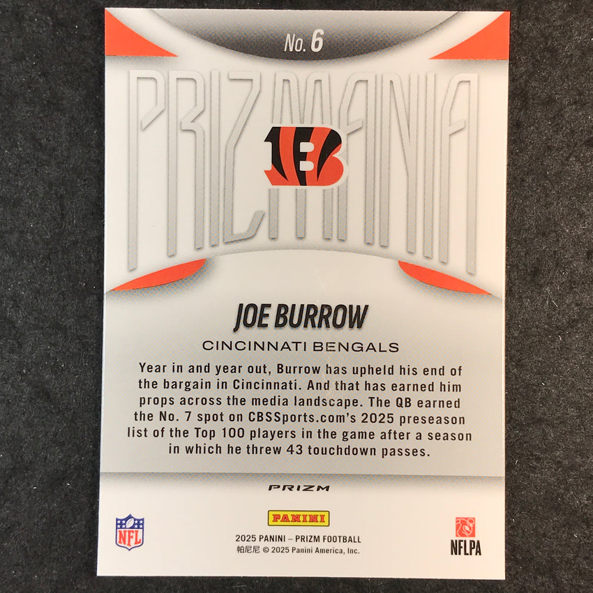 2025 Prizm Football JOE BURROW Prizmania SSP #6