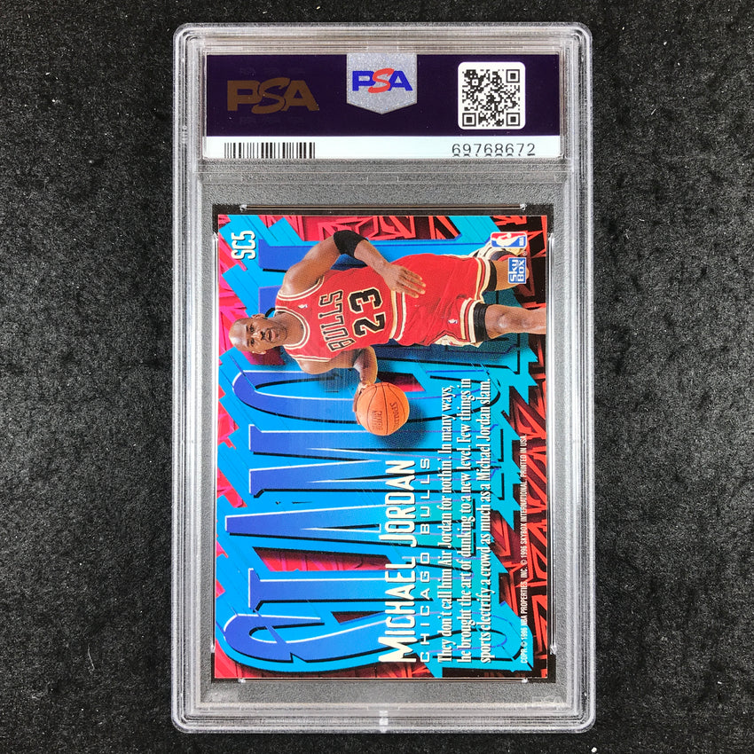 1996 Skybox Z-Force MICHAEL JORDAN Slam Cam #SC5 PSA 6 (672)