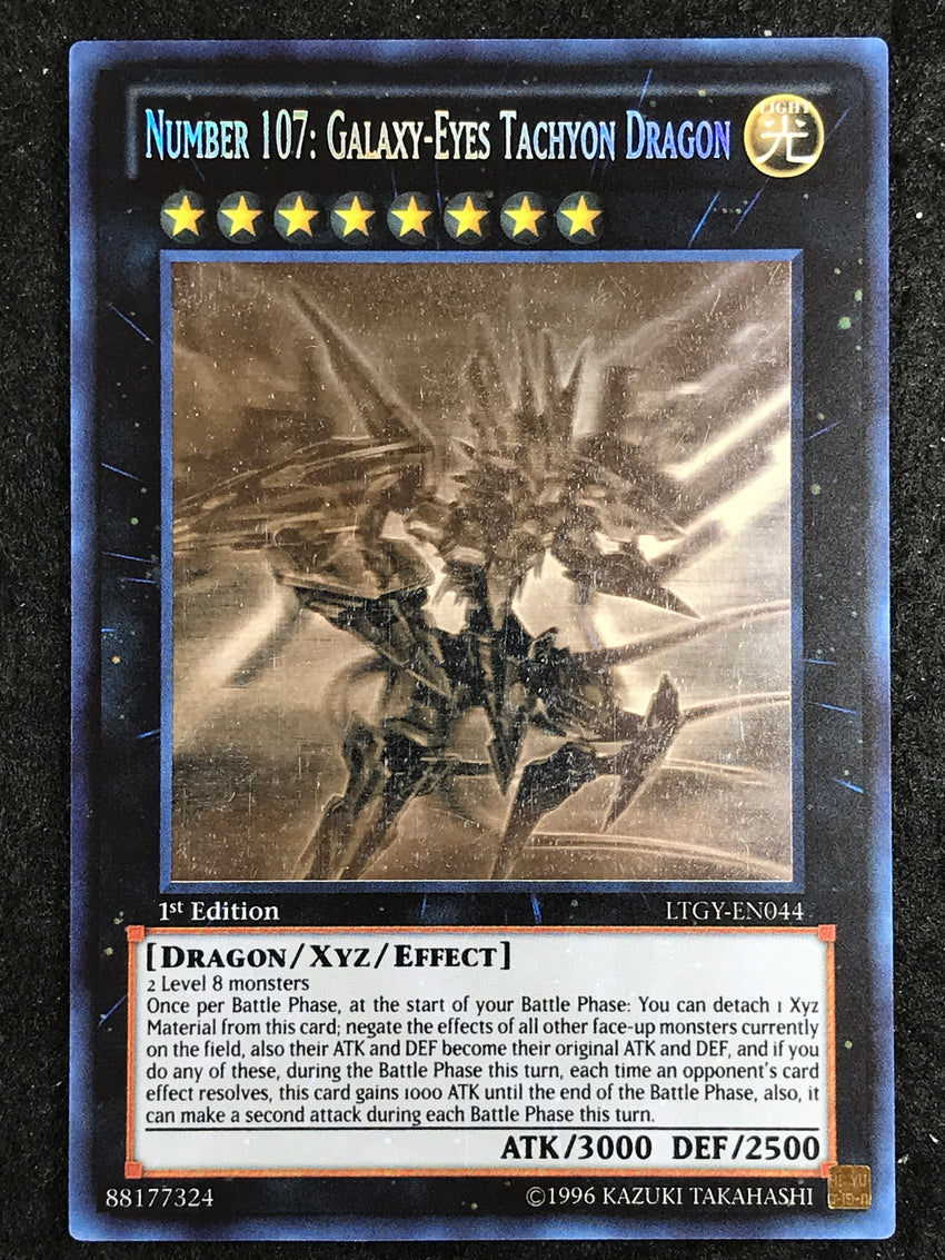 (A) Number 107: Galaxy-Eyes Tachyon Dragon - LTGY-EN044 - Ghost Rare 1st Edition