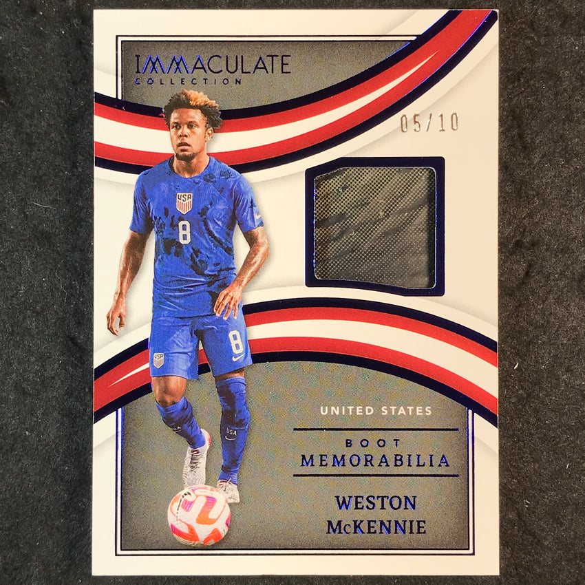 2022-23 Immaculate Weston Mckennie Boot Memorabilia Patch Sapphire 5/10