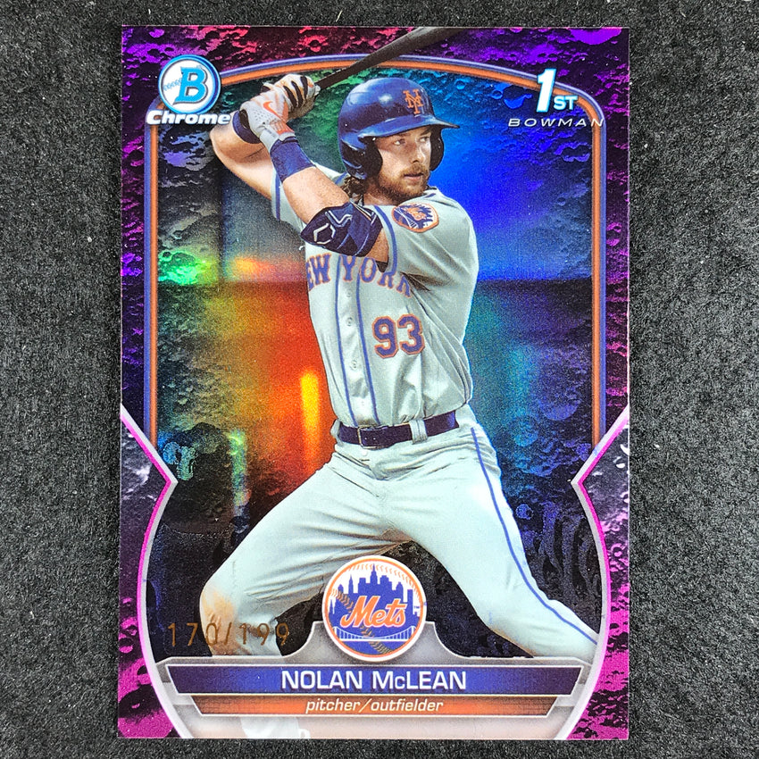 2023 Bowman Draft Mlb Nolan Mclean 1st Bowman Base Chrome Fuchsia Lunar 170/199