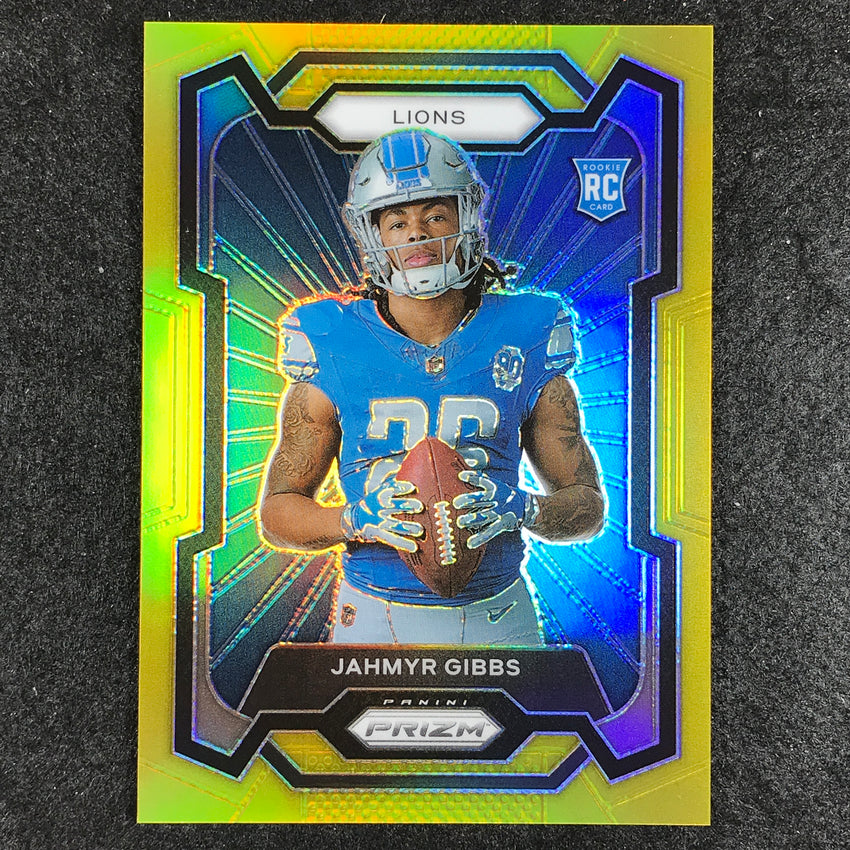 2023 Prizm Football Jahmyr Gibbs Rookie Base Variation Gold 9/10