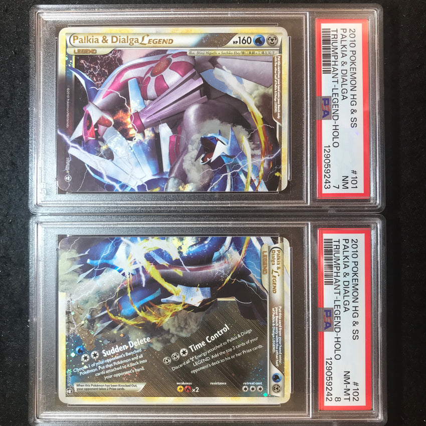 PSA 7 & 8 Palkia & Dialga - 101/102 & 102/102 - 2010 Triumphant