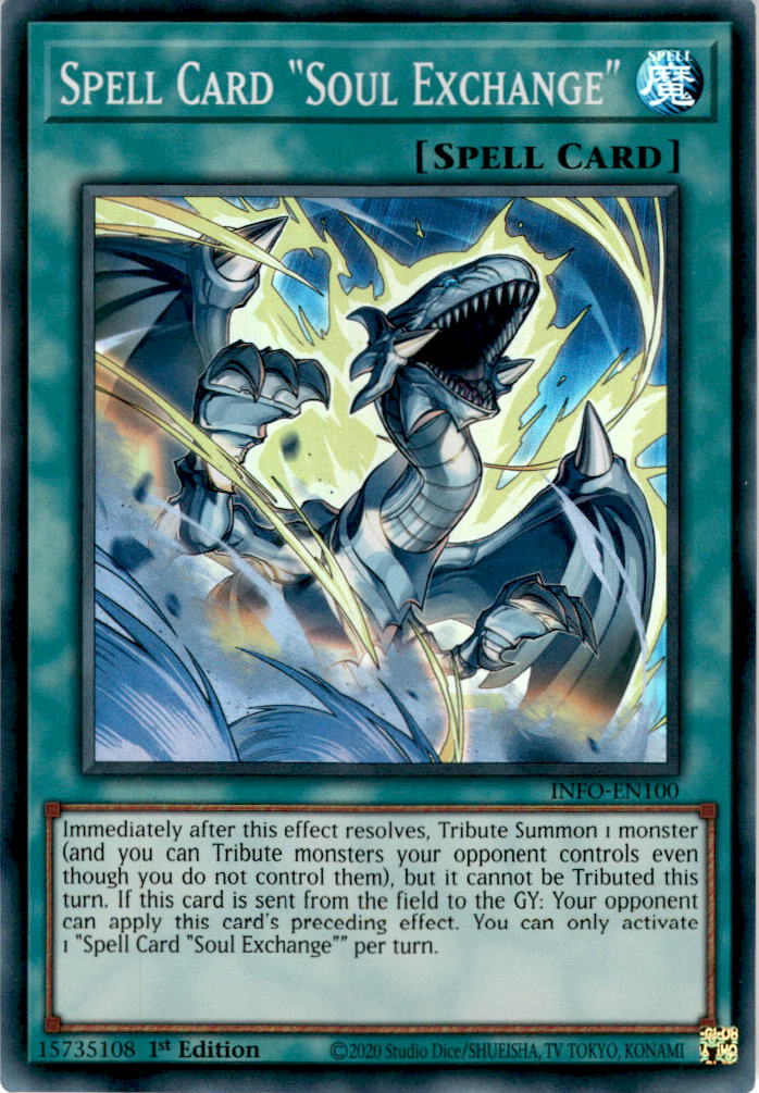 Spell Card Soul Exchange - INFO-EN100 - Super Rare 1st Edition
