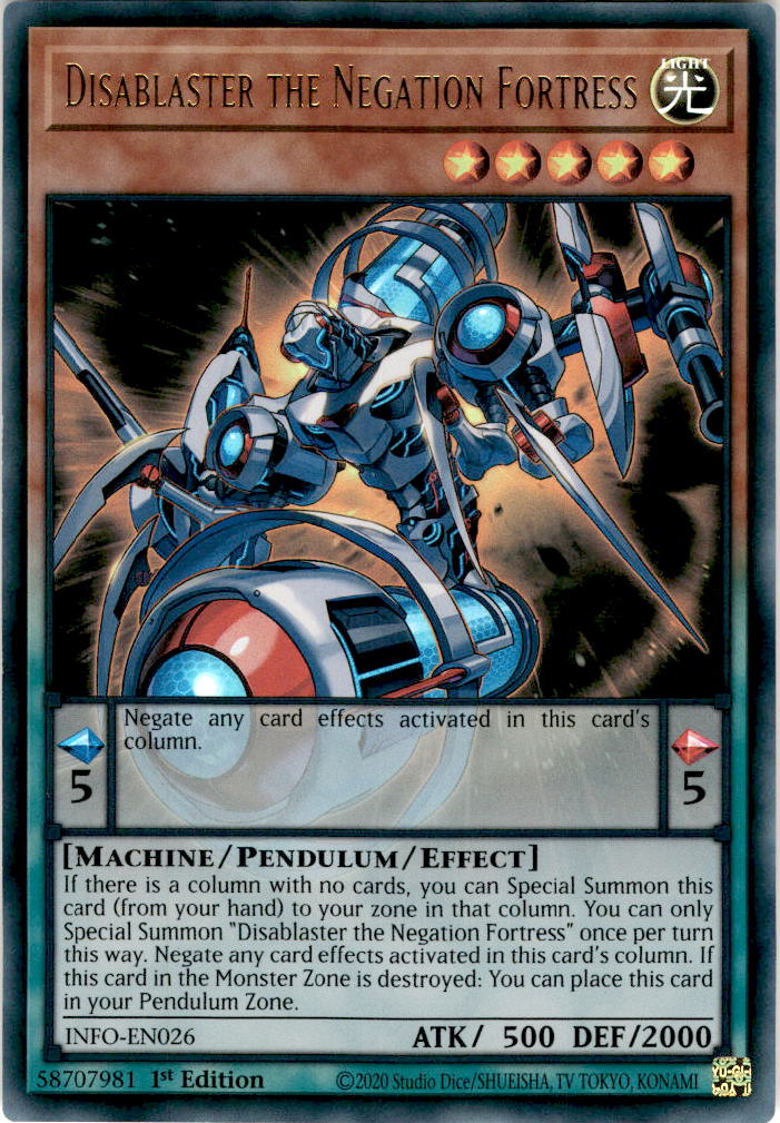 Disablaster the Negation Fortress - INFO-EN026 - Ultra Rare 1st Edition