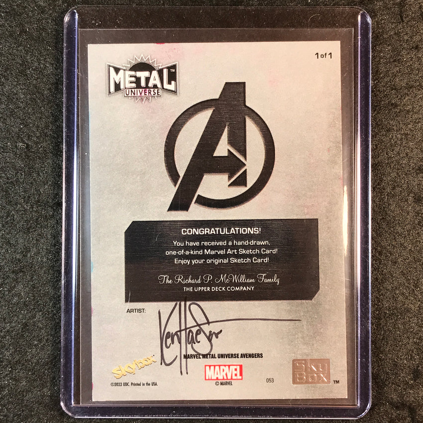 2024 Marvel Metal Universe Avengers JACK OF HEARTS Artist Sketch 1/1 KEN HAESER