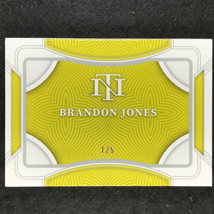 2023 National Treasures BRANDON JONES Jumbo Tire Prime Auto Booklet 1/5