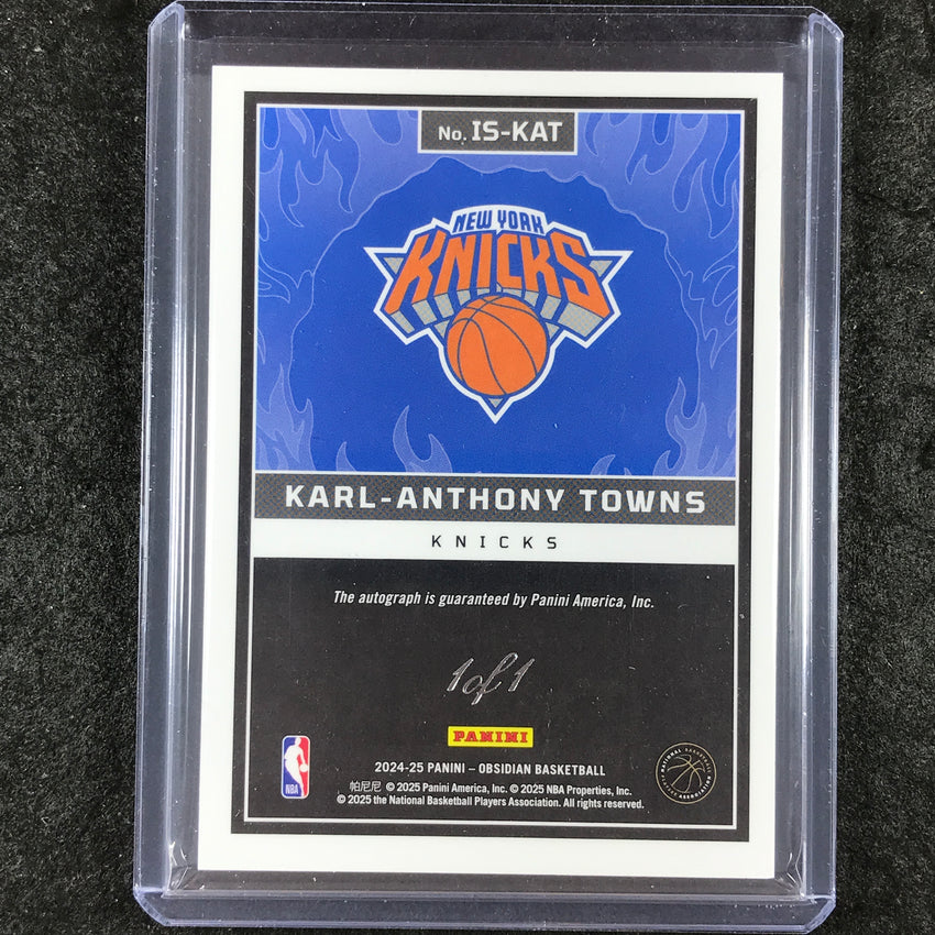 2024-25 Obsidian KARL-ANTHONY TOWNS Ignited Signatures Auto Ashen Flood 1/1