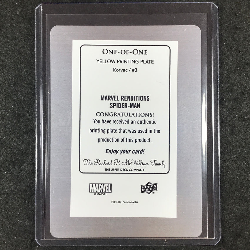 2024 Marvel Renditions Spider-Man KORVAC Yellow Printing Plate 1/1 #3