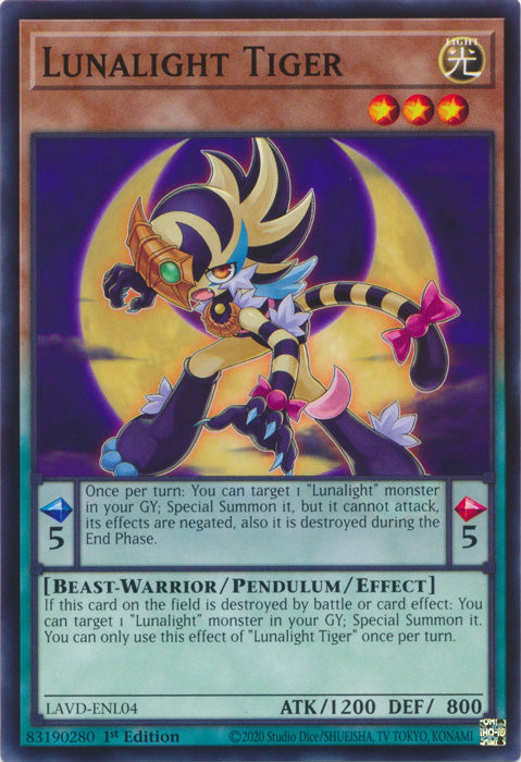 PLAYSET (3) 3x Lunalight Tiger - (LAVD-ENL04) - Common 1st Edition