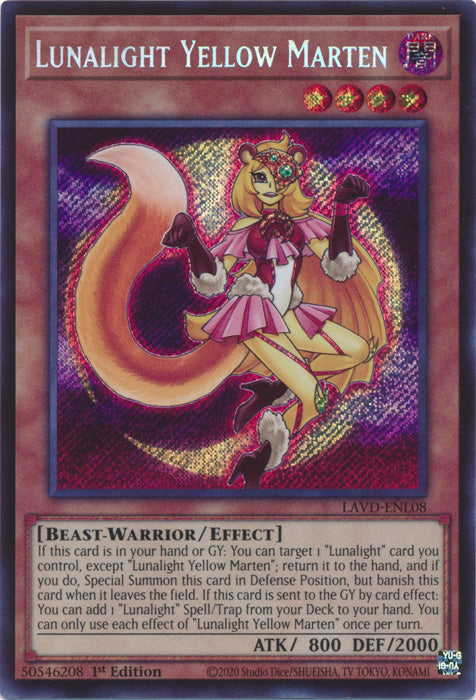 [SECRET RARE] Lunalight Yellow Marten (Secret Rare) - (LAVD-ENL08) - Secret Rare 1st Edition