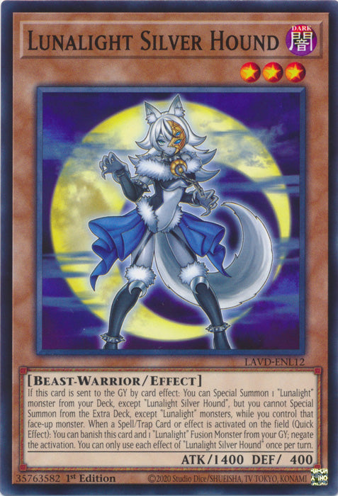 PLAYSET (3) 3x Lunalight Silver Hound - (LAVD-ENL12) - Common 1st Edition