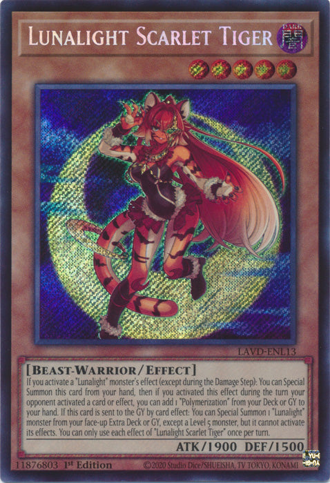 [SECRET RARE] Lunalight Scarlet Tiger (Secret Rare) - (LAVD-ENL13) - Secret Rare 1st Edition