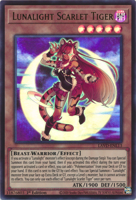 Lunalight Scarlet Tiger - (LAVD-ENL13) - Ultra Rare 1st Edition