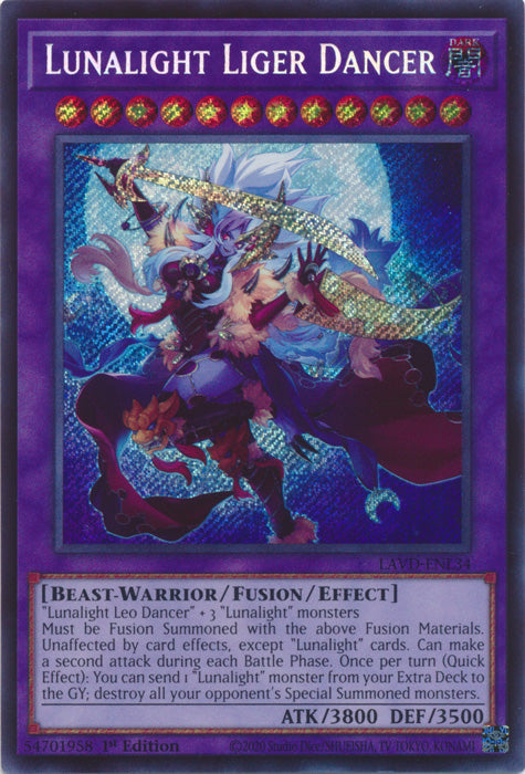 [SECRET RARE] Lunalight Liger Dancer (Secret Rare) - (LAVD-ENL34) - Secret Rare 1st Edition
