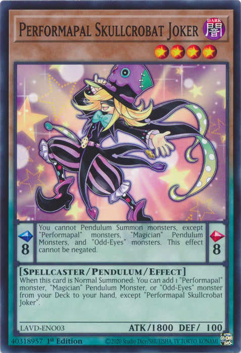 Performapal Skullcrobat Joker - (LAVD-ENO03) - Common 1st Edition