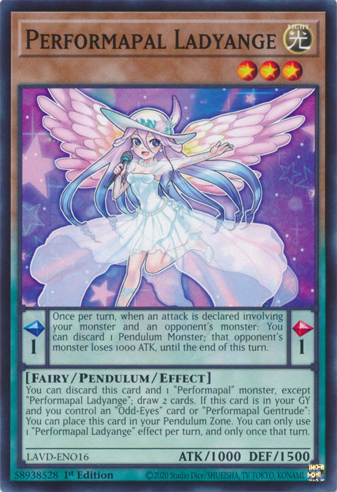 Performapal Ladyange - (LAVD-ENO16) - Common 1st Edition
