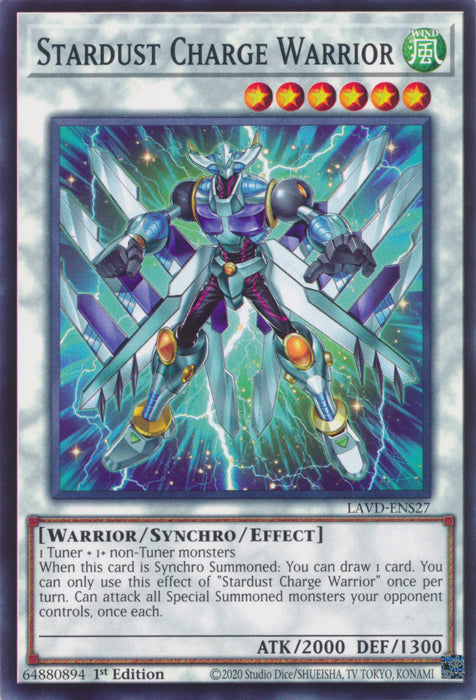 PLAYSET (3) 3x Stardust Charge Warrior - (LAVD-ENS27) - Common 1st Edition