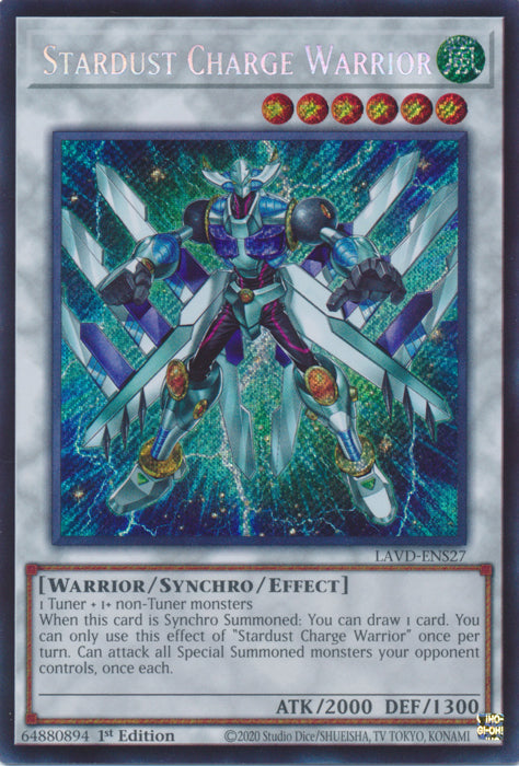 [SECRET RARE] Stardust Charge Warrior (Secret Rare) - (LAVD-ENS27) - Secret Rare 1st Edition
