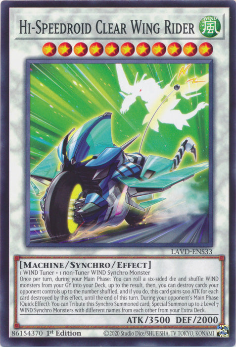 PLAYSET (3) 3x Hi-Speedroid Clear Wing Rider - (LAVD-ENS33) - Common 1st Edition