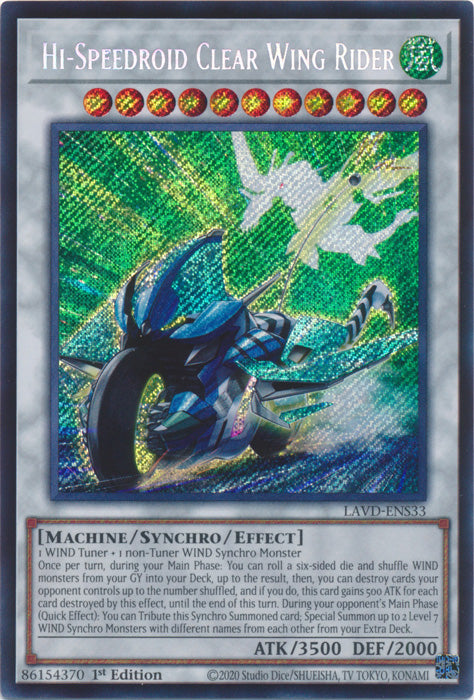 [SECRET RARE] Hi-Speedroid Clear Wing Rider (Secret Rare) - (LAVD-ENS33) - Secret Rare 1st Edition