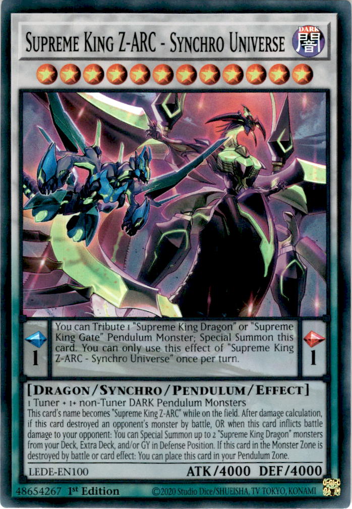 Supreme King Z-ARC - Synchro Universe - LEDE-EN100 - Super Rare 1st Edition