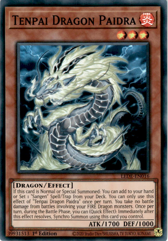 Tenpai Dragon Paidra - LEDE-EN016 - Super Rare 1st Edition
