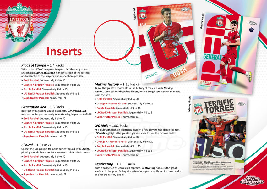 2023-24 Topps Chrome Liverpool FC Soccer Team Set Box