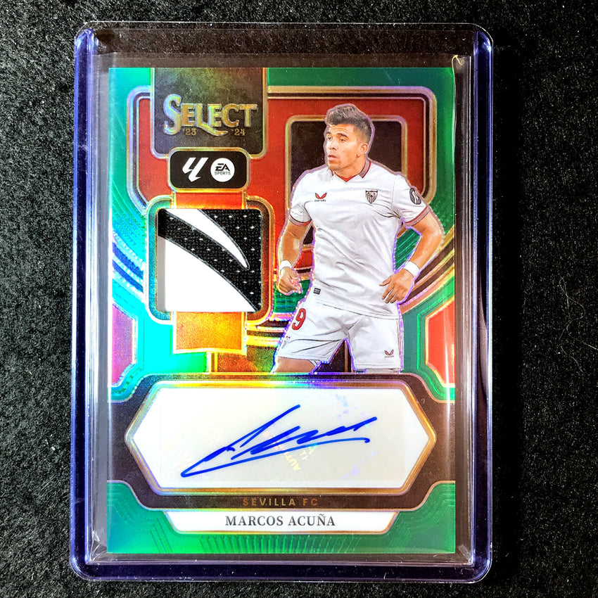 2023-24 Select La Liga MARCOS ACUNA Autographed Memorabilia Jersey Auto Green 2/2
