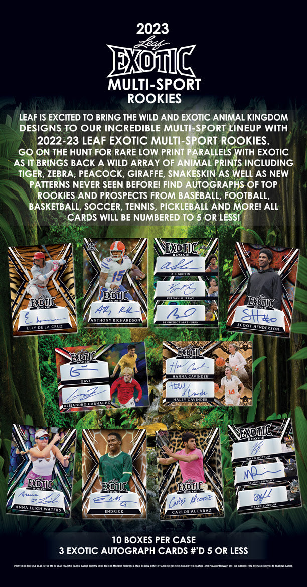 2023 Leaf Exotic Multi-Sport Rookies Hobby Box