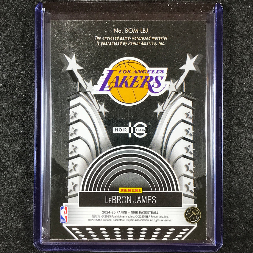 2024-25 Noir LEBRON JAMES Box Off Memorabilia Patch International Gold 5/5