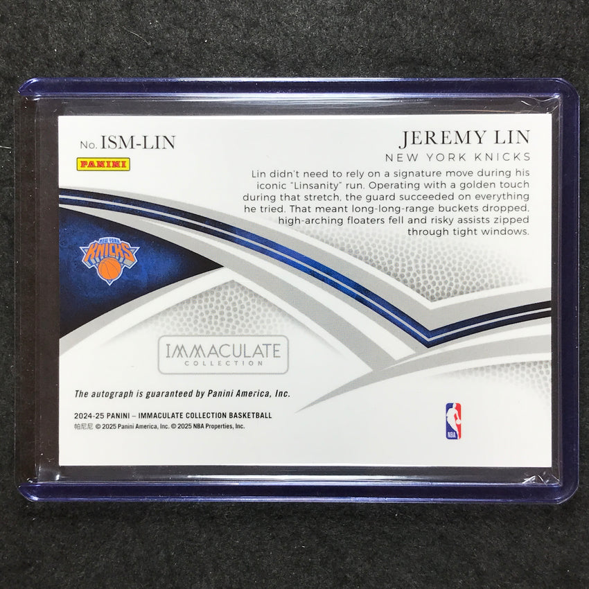 2024-25 Immaculate JEREMY LIN Immaculate Signature Moves Auto 75/99