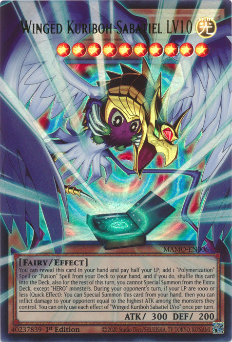 [OVERFRAME] Winged Kuriboh Sabatiel LV10 - (MAMO-EN006) - Ultra Rare - Magnificent Monsters