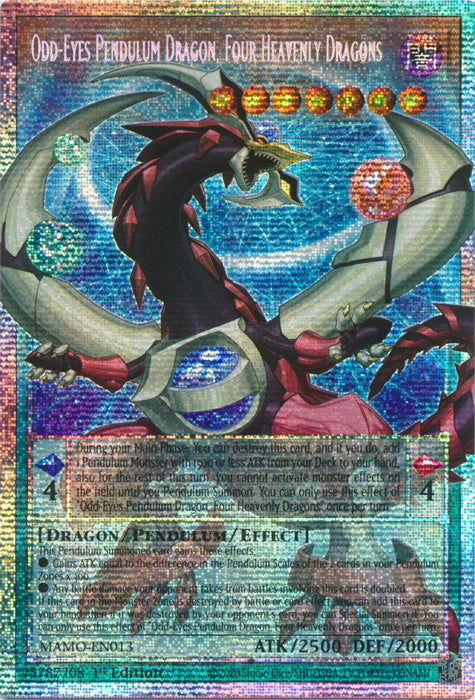 [OVERFRAME] Odd-Eyes Pendulum Dragon, Four Heavenly Dragons - (MAMO-EN013) - Starlight Rare - Magnificent Monsters