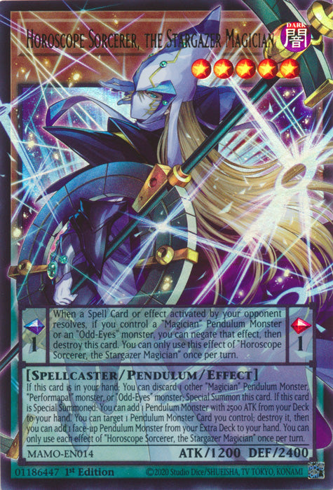 [OVERFRAME] Horoscope Sorcerer, the Stargazer Magician  (MAMO-EN014) - Ultra Rare - Magnificent Monsters