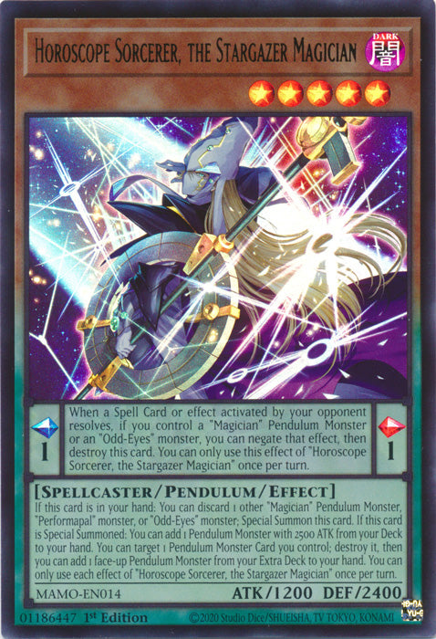 Horoscope Sorcerer, the Stargazer Magician - (MAMO-EN014) - Ultra Rare - Magnificent Monsters