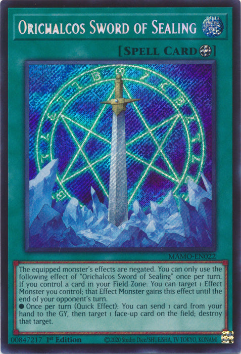 Orichalcos Sword of Sealing  - (MAMO-EN022) - Secret Rare - Magnificent Monsters