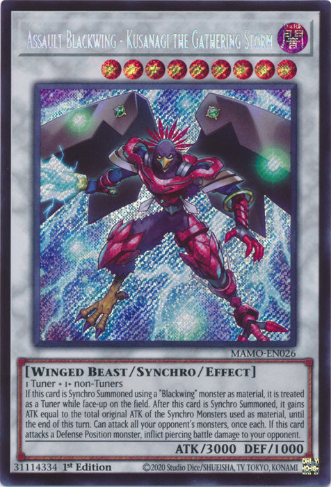 Assault Blackwing - Kusanagi the Gathering Storm  - (MAMO-EN026) - Secret Rare - Magnificent Monsters