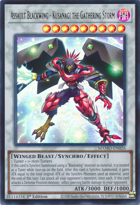 Assault Blackwing - Kusanagi the Gathering Storm - (MAMO-EN026) - Ultra Rare - Magnificent Monsters