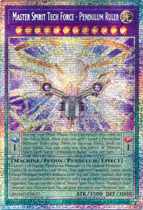 Master Spirit Tech Force - Pendulum Ruler  - (MAMO-EN027) - Starlight Rare - Magnificent Monsters