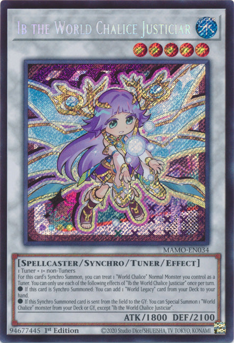 Ib the World Chalice Justiciar  - (MAMO-EN034) - Secret Rare - Magnificent Monsters