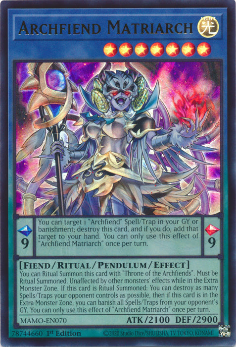 Archfiend Matriarch - (MAMO-EN070) - Ultra Rare - Magnificent Monsters